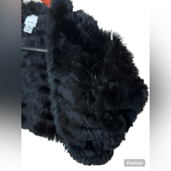 Wilson’s Leather Rabbit Fur Mesh Bolero Jacket Black Women’s Size L/XL. - Picture 4 of 11